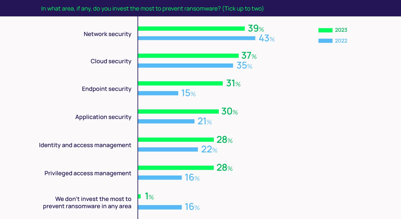 In what area do you invest the most to prevent ransomware? 