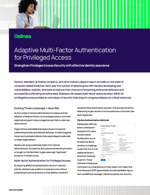 Adaptive Multi-Factor Authentication for Privileged Access