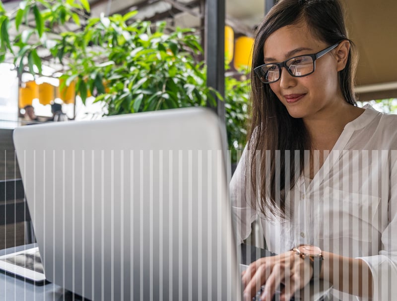 Woman using a laptop computer