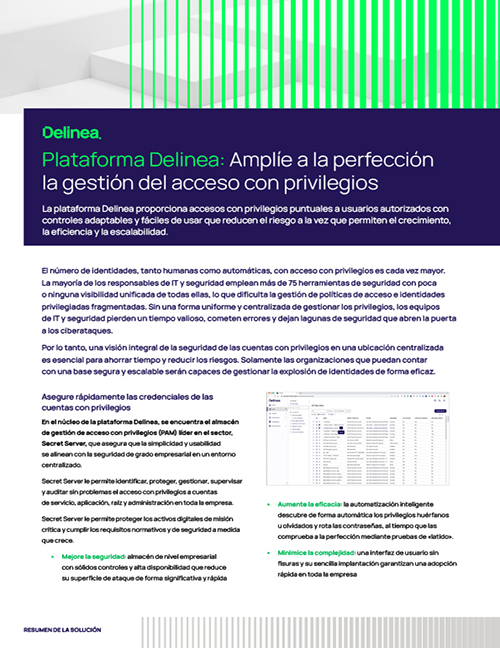 Plataforma Delinea: Amplíe a la perfección la gestión del acceso con privilegios