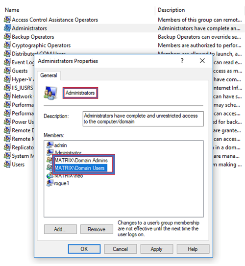 Domain Users in Local Administrator Group